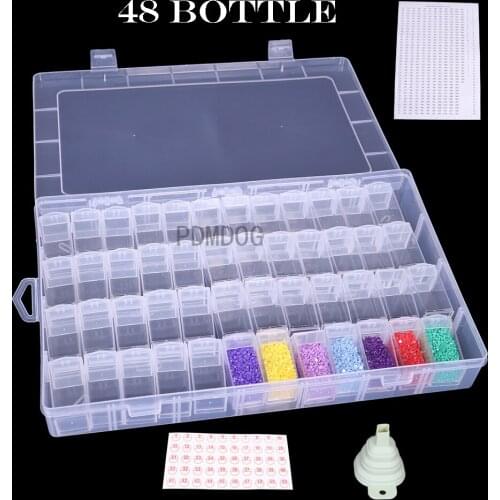 32/48 Bottle Diamond Painting Tools Accessories Storage Box Beads Container Diamond Embroidery Stone Mosaic Convenience Box