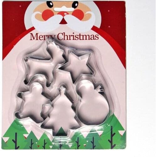 5PCS/SET Diy Christmas Cookie Tool Stainless Steel Biscuit Mould Cookie Cutter Mould Baking Tools