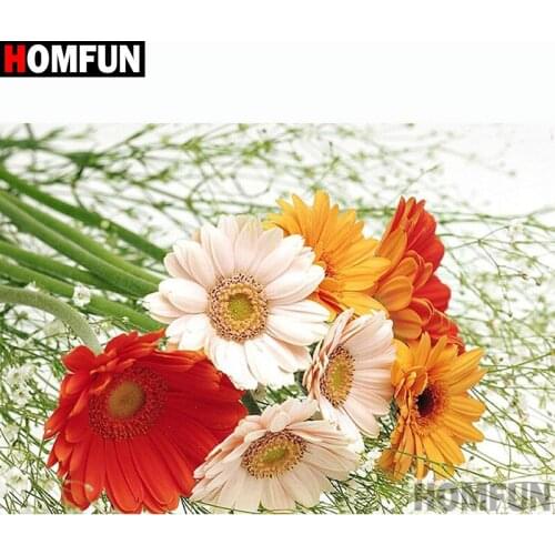 HOMFUN Full Square/Round Drill 5D DIY Diamond Painting "Flower landscape" Embroidery Cross Stitch 3D Home Decor Gift A13207