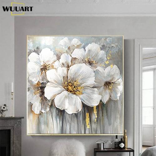 Oil Painting On Canvas Handmade Flower Paintings Hot Sale Decor Living Room Home Hand-Painted Wall Art Pictures Flower Unframed