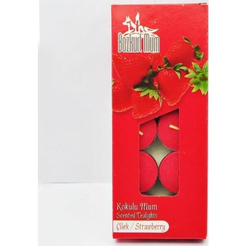 Bozkurt Handmade Tealight Strawberry Scented Candle, Birthday And Party Candles
