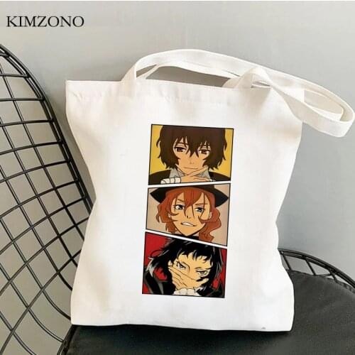 Bungou Stray Dogs shopping bag bolsas de tela grocery bolso canvas bag jute boodschappentas tote sac tissu