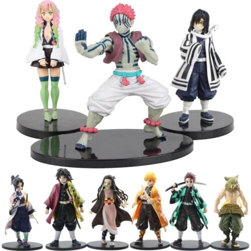 Anime Demon Slayer Figure Kamado Tanjirou Nezuko Action Figures PVC Model Toys Zenitsu Figurine Inosuke Kimetsu Anime Figure Toy