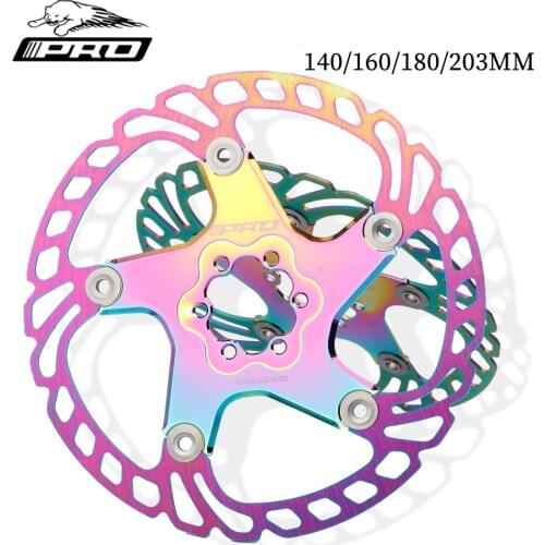 Electroplate Color IIIPRO Mountain Bike Stainless Steel 140mm 160mm 180mm 203mm Floating Disc Brake Rotor Bicycle Parts