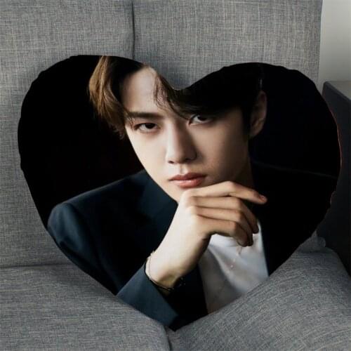 Hot Sale Singer YiBo Pillow Case Heart Shaped Zipper Pillow Cover Satin Soft No Fade Pillow Cases Home Textile Decorative