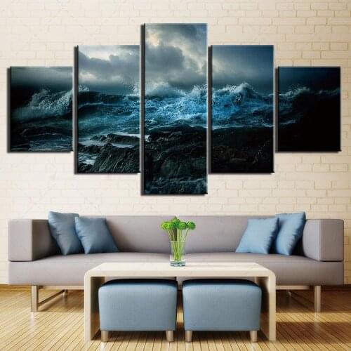 Hd Prints Home Decoration Waves Reef Pictures Wall Artwork Modern Modular Landscape Poster Painting Canvas For Living Room Frame