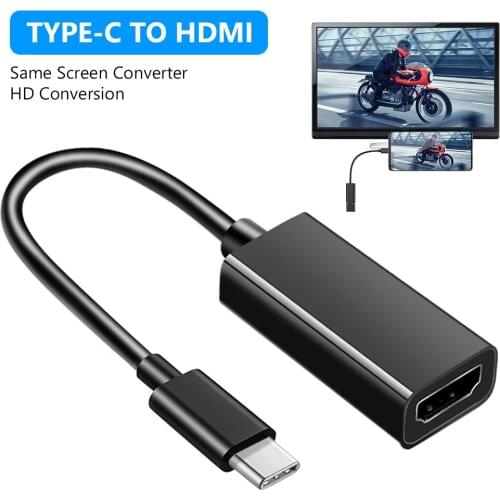 Type C to HDMI-compatible USB 3.1 Cable Adapter 4K 30Hz HD Conversion Cable for MacBook Samsung Huawei Cellphones Tablet Laptop
