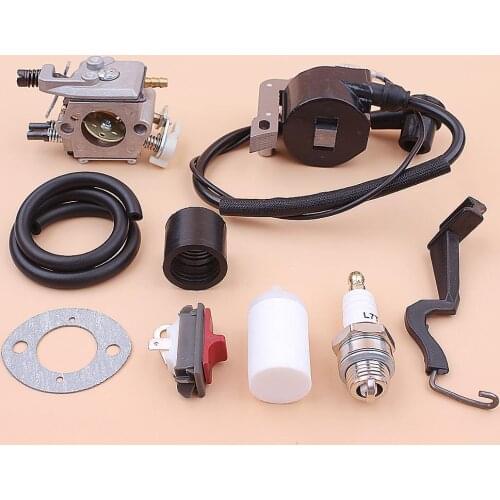 Carburetor Ignition Coil For Husqvarna 55 51 50 Choke Rod Intake Boot Fuel Filter Line Switch Chainsaw 503281504 Walbro WT-170