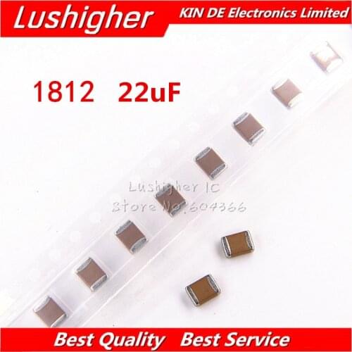 10pcs 1812 4532 22uF 226K 500V X7R 10% SMD MLCC Ceramic Capacitor