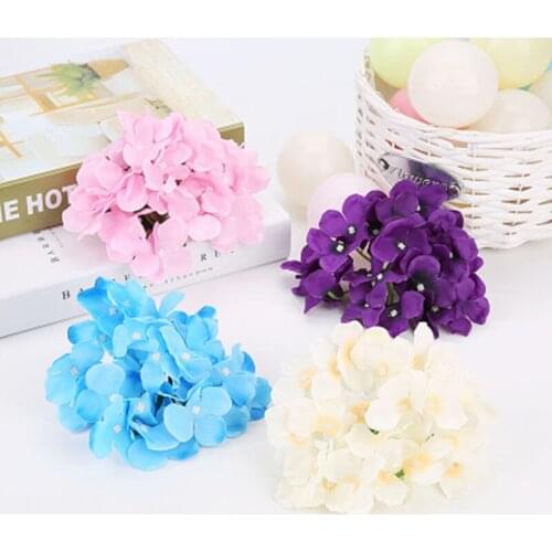 Simulation Hydrangea Artificial Flower DIY Wedding Wall Decoration Marriage Engagement Bridal Bouquet Romantic Photo Props 1 PC