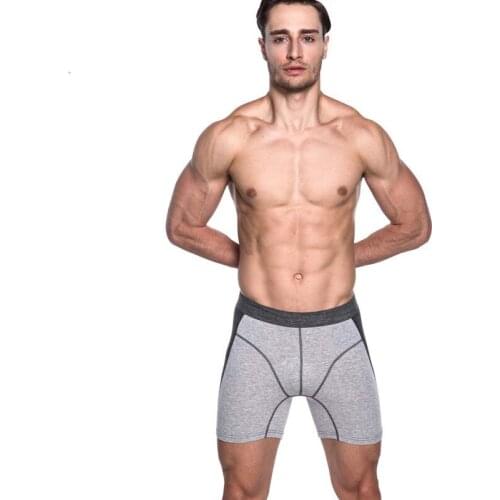 Mens Underwear Cotton Long Leg Boxer