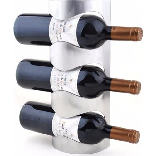 Stainless Steel Wall Mounted wine rack Iron decorative wall mounted wine racks-3bottle