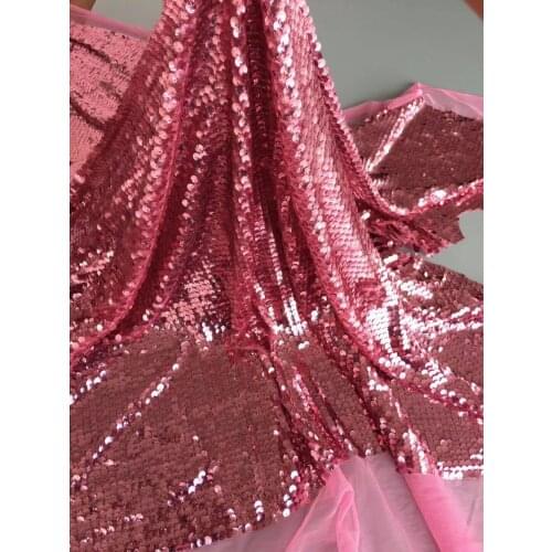 Nigerian tulle lace fabric sequins French Net Lace Fabric SYJ-7283 embroidery mesh fabric for bridal dress