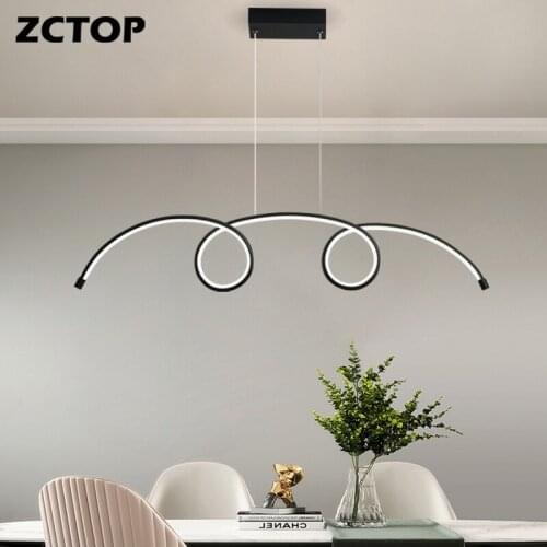 New Gold Black Pendant Lights Living Dining Room Bedroom Kitchen Modern LED Chandeliers Indoor Lighting Luminaire Dimmable Lamps