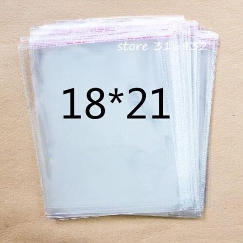 Clear Resealable Cellophane/BOPP/Poly Bags 18*21cm Transparent Opp Bag Packing Plastic Bags Self Adhesive Seal 18*21 cm