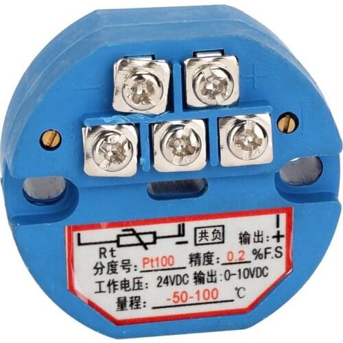 RTD PT100 Temperature Transmitter DC24V Minus 50 ~ 100 degree Output 0-10V