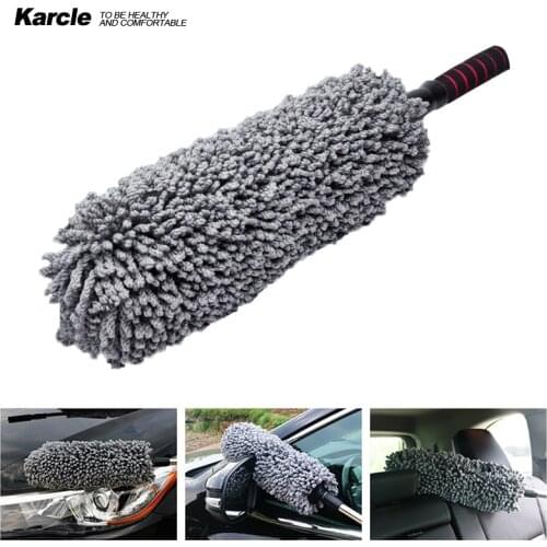 Car Cleaning Brush Microfiber Wheels Brush Detailing Brush Dust Wax Mop Retractable Rod Car Cleaning Tools