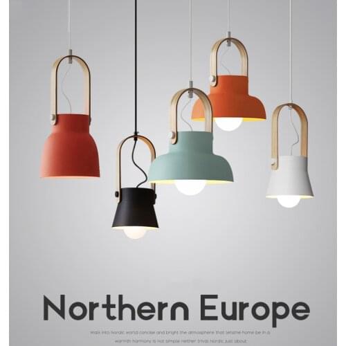 Nordic LED Iron Pendant Lights Macaron Color Creative Pendant Lamps Bedroom Restaurant Bar Hanging Lamp Indoor Lighting Fixtures
