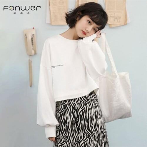 Thin White Drawstring Short Sweater Womens Loose Korean Style Versatile round Neck Pullover Top Spring and Autumn 2021 New