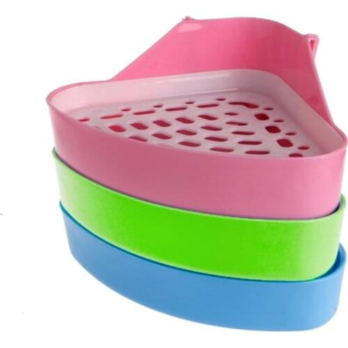 Pet Cat Rabbit Small Animal Pee Toilet Potty Bowl Corner Clean Litter Trays Hot Chinchillas Supplies