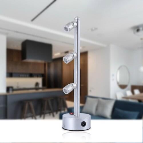 2/3 head rotatable Wire free recharging Li battery cabinet lamp , 2W 3W jewelry ,watch ,showcase rechargeable spot light