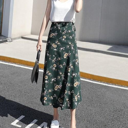 Boho Women Floral Chiffon Tutu Skirt Flower Long Skirt Summer Beach Sunny Skirts