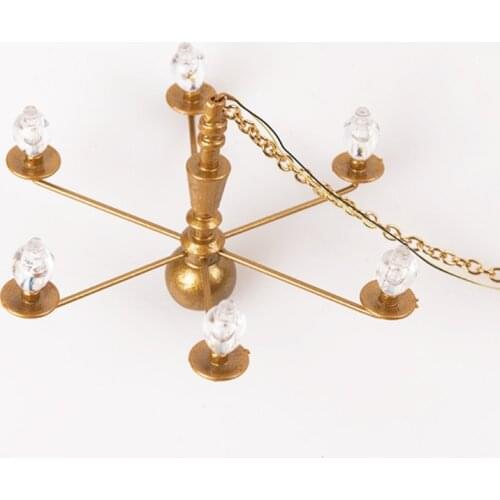 1Set Scaled Model Toy Gift for Toddler Dollhouse Furniture Set Vintage Miniature Ceiling Lamp Interactive Play House