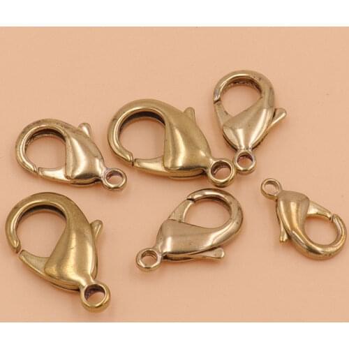 10pcs Brass Lobster claw clasps snap hook for leather craft bag key ring jewelry finding