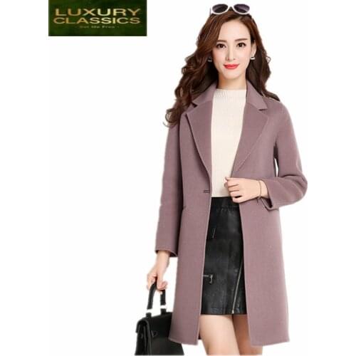 100% Woolen Women Coat Long Slim Overcoat Jacket Winter Warm Casaco Feminino Single Button Female Abrigos Mujer CJ320