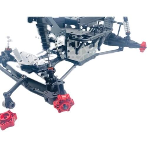 4pcs/set Aluminum Alloy Wheel Hub Connector Reinforcement Adapter for 1/8 LOSI LMT Monster RC Car Upgrade Parts