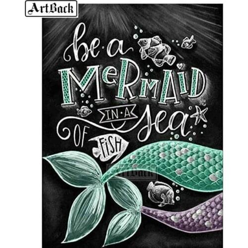 New 5D diamond painting mermaid hand-painted full square drill resin 3d diamond mosaic crafts home decoration ARD234