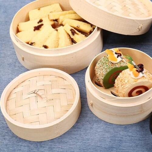 Bamboo Steamer With Cover Set Basket Cooker Steam Kitchen Tools Cooking For Dumpling Dim Sum Snack Fish Rice Vegetable Egg