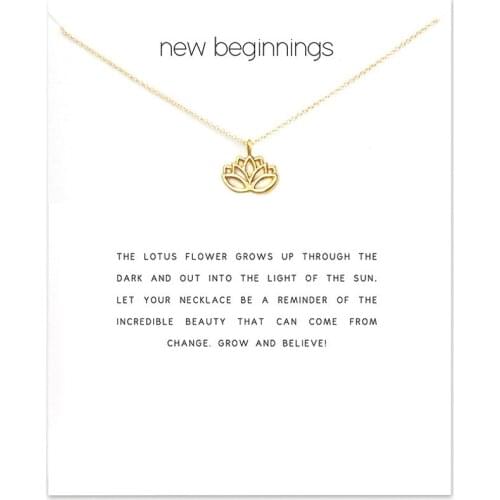 Bohemian Symmetrical Hollow Lotus Pendant Necklace For Women White Pearl Card Simple Choker Necklace Girlfriend Gift