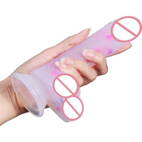 Color Jelly Silicone Dildos Artificial Simulation Penis With Suction Cup Female Masturbation Massage Stimulate G Spot Sex Toys