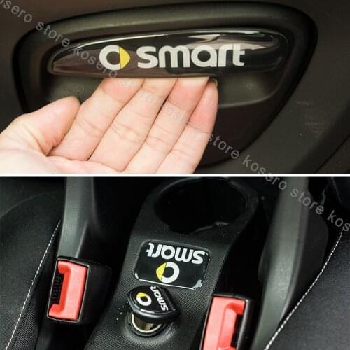 Car Cigarette lighter Charging port Storage box handle Central armrest panel 3DStickers For smart 453 Fortwo Forfour Car styling