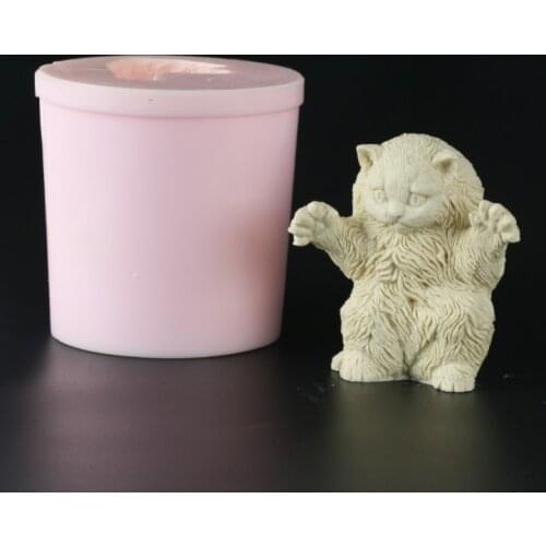 DW0046 Cute Fat Cat 3D Animal Silicone Mold Candle Soap Cake Decoration Molds Aroma Stone Mould Clay Resin Silica gel Moulds