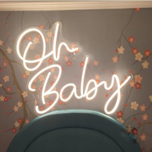 Custom led Oh Baby flexible Neon Light Sign Home Bar Wall Bedroom Decoration Happy Birthday Party Decorative Cool Neons Lamp