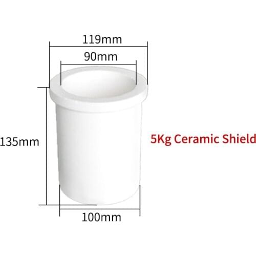 5KG Induction Quartz Melting Crucible Ceramic Outer Shield For Furnace