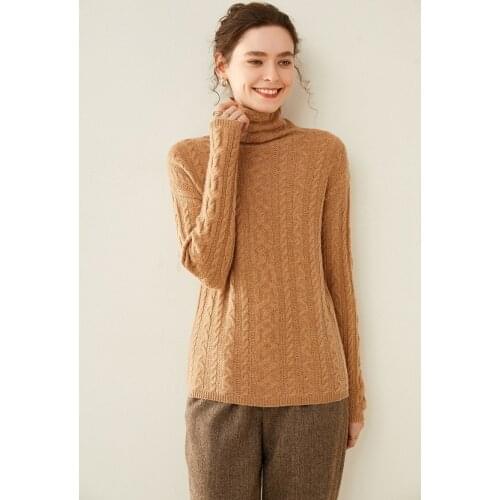 KOIJINSKY 2021 high collar twist pure wool sweater new style in autumn and winter