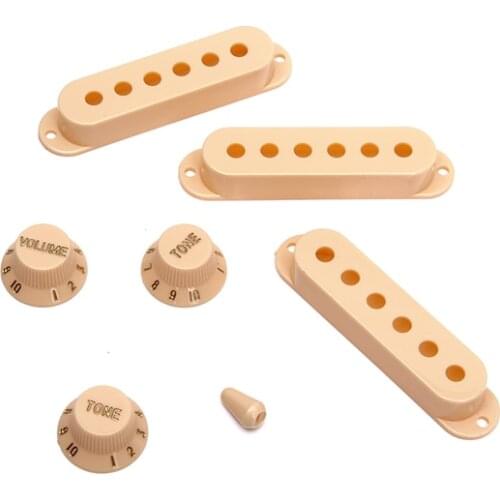 Pickup Cover Knobs Switch Tip Set For Electric Guitar Great Parts Light Yellow