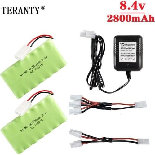 M Model ) Ni-MH 8.4v 2800mah Battery + 8.4v Charger For Rc toy Car Tank Train Robot Boat Gun AA 8.4v Rechargeable Battery Pack