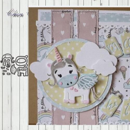 Unicorn lily metal cutting dies letter frame decoration Scrapbook paper craft knife mould blade punch stencils 2019