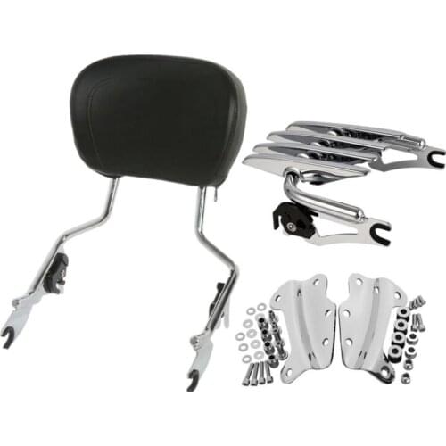 Motorcycle Backrest Sissy Bar Luggage Rack Docking Kit For Harley Touring Road King Road Glide 2009-2013