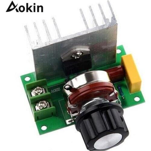 Aokin Ac 220v 4000w Scr Voltage Regulator Dimmer Electric Motor Speed Controller Thermostat Module