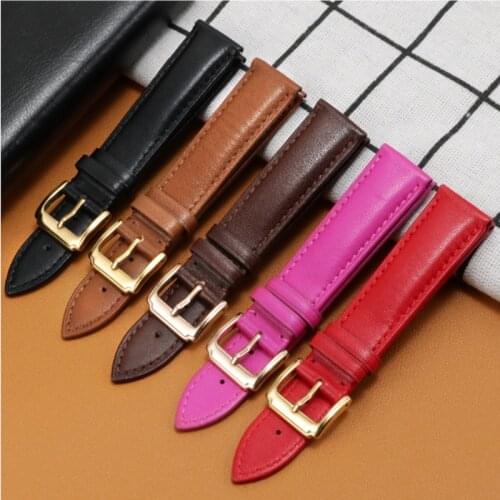 12 13 14 15 16 17 18 20 21 23 24mm Mens And Womens Genuine Leather Wristband Substitute Tissot Tianwang Mido Cow Leather Strap