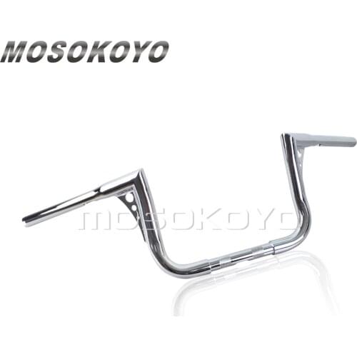 Chrome Ape Clubman 10" Rise Motorcycle Handlebar 32" Wide Taper Handle Bar for Harley Sportster Touring Softail FLST FXST