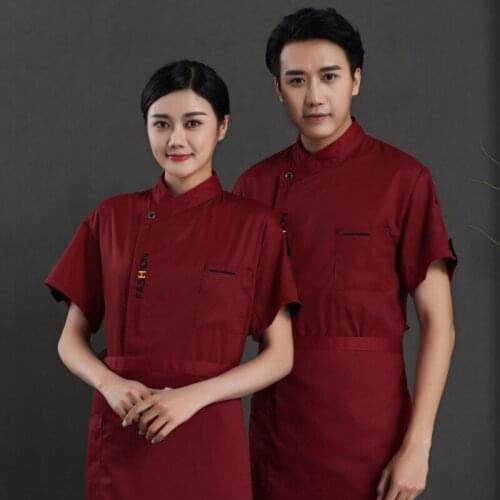 Chef Service Jacket Hotel Working Wear Restaurant Work Clothes Tooling Uniform Cook Tops Summer Breathable Overalls Wholesale