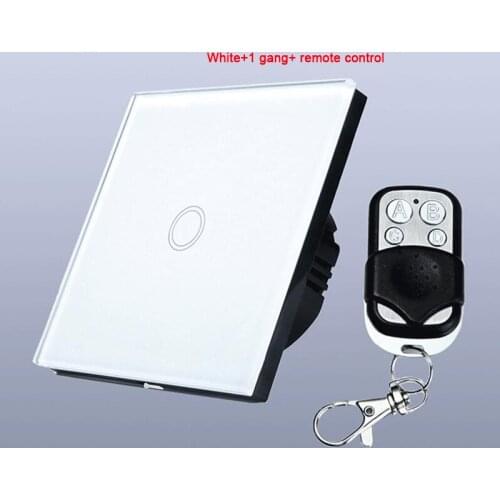 Eu Standard Single Fire Wire 1-3Gang Smart Wall Switch, 433 MHZ RF Remote Control Lamp Touch Switch Waterproof Fire Resistant