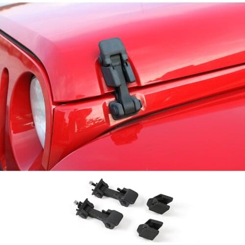 SHINEKA Car Styling Black Hood Lock Engine Hood Latch Catch For Jeep Wrangler TJ 1997-2006