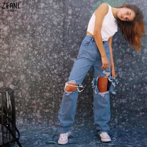 ZHANLINWU Womens Boyfriend Jeans